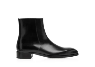 Stivali con zip Elkan in pelle brunita