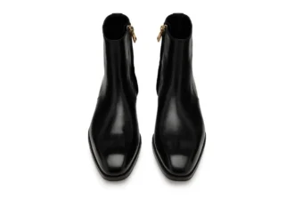 Stivali con zip Elkan in pelle brunita