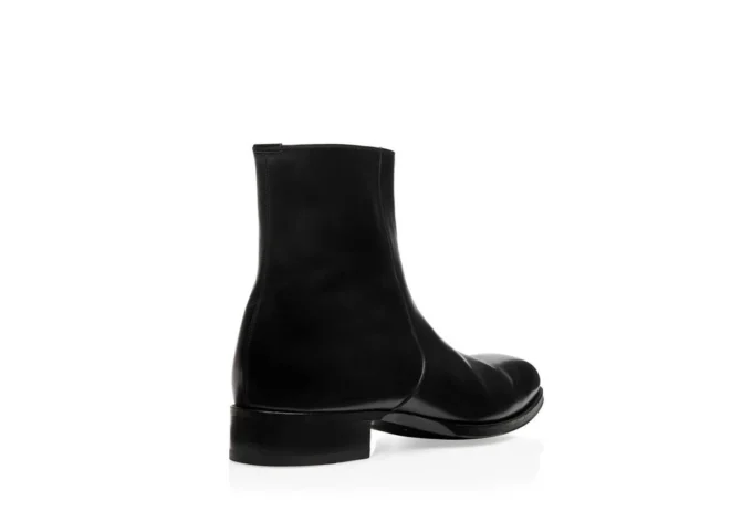 Stivali con zip Elkan in pelle brunita