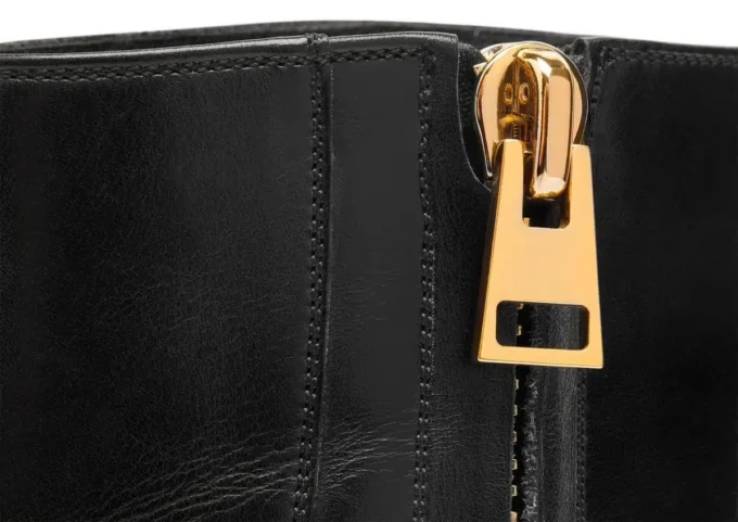 Stivali con zip Elkan in pelle brunita