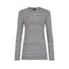 T-shirt a maniche lunghe a righe con logo TF ricamato tono su tono