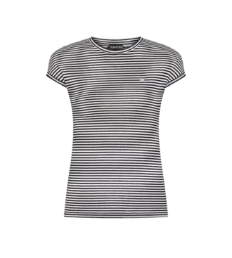 T-shirt a righe con logo TF ricamato tono su tono
