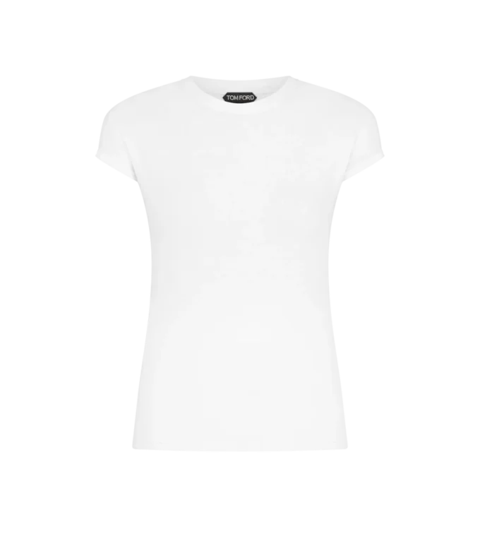 T-shirt aderente in jersey di cotone