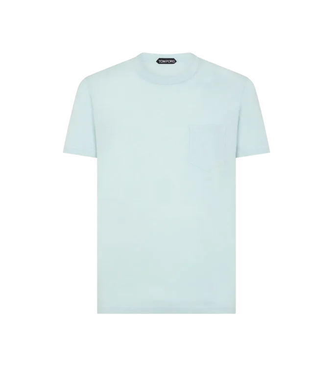 T-shirt girocollo in cotone e seta