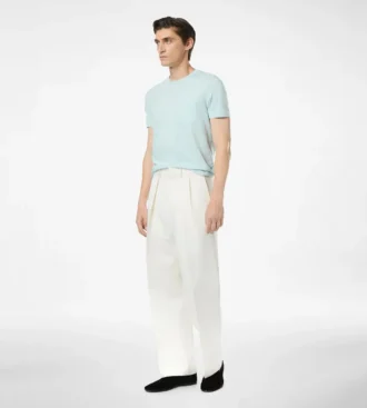 T-shirt girocollo in cotone e seta T-shirt girocollo in cotone e seta