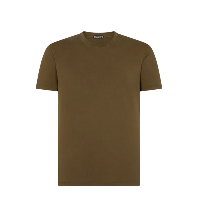 T-shirt girocollo in cotone Lyocell