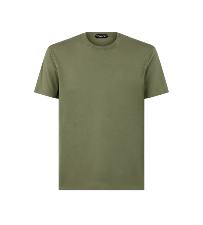 T-shirt girocollo in cotone Lyocell