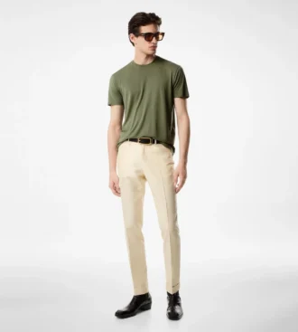 T-shirt girocollo in cotone Lyocell