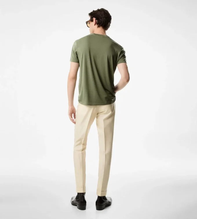 T-shirt girocollo in cotone Lyocell