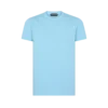 T-shirt girocollo in cotone tinto a freddo