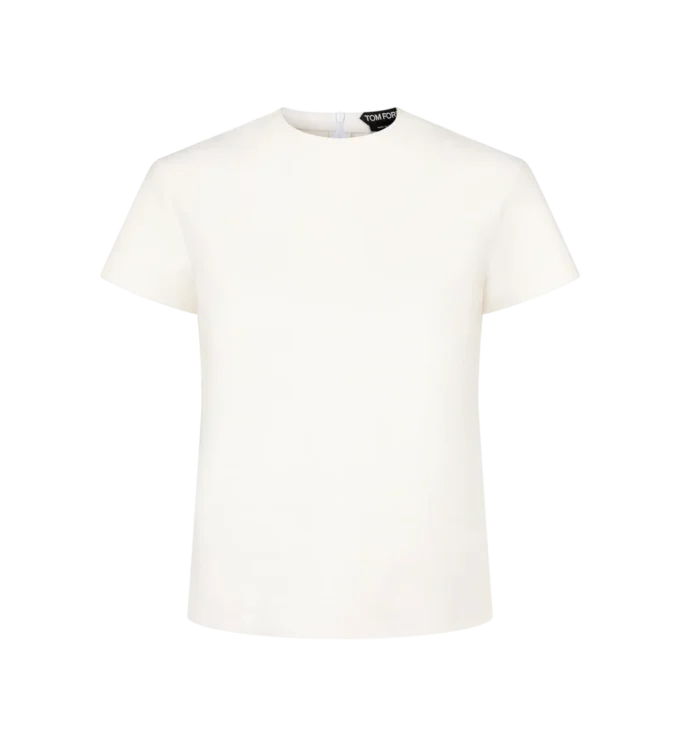 T-shirt in nappa Lux e duchesse lavato T-shirt in nappa Lux e duchesse lavato