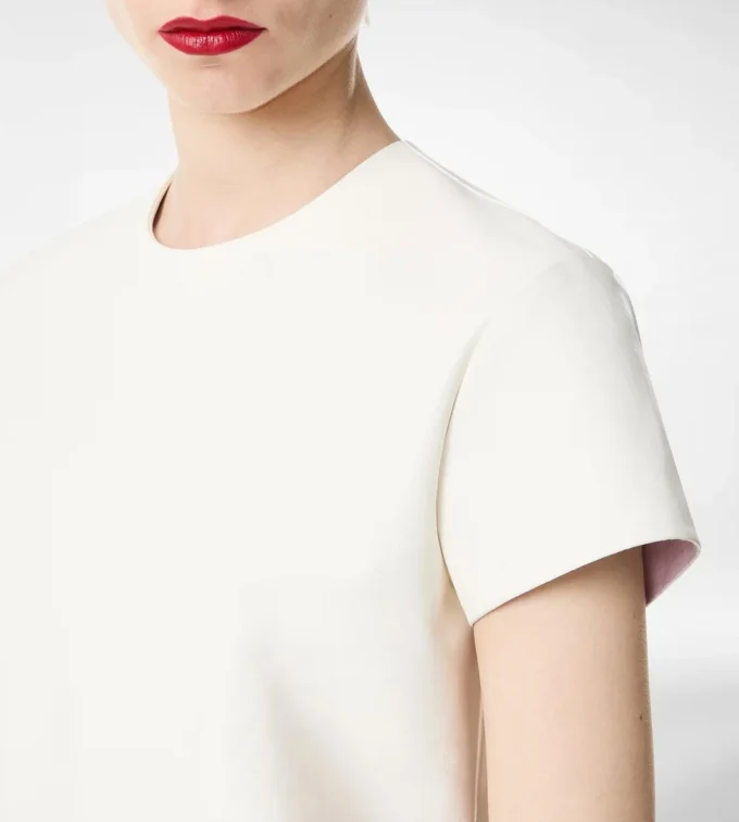 T-shirt in nappa Lux e duchesse lavato T-shirt in nappa Lux e duchesse lavato