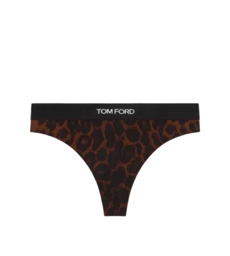 Tanga Signature in modal con stampa leopardata riflettente