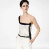 Top con canotta in raso di seta con fascia smoking
