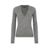 Top con scollo a V in maglia di cashmere e seta senza cuciture