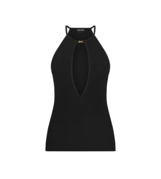 Top con scollo all’americana e cut-out
