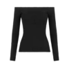 Top in maglia a maniche lunghe con spalle scoperte