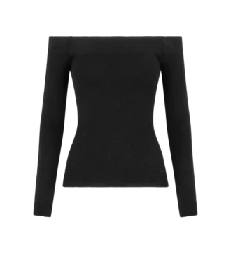 Top in maglia a maniche lunghe con spalle scoperte