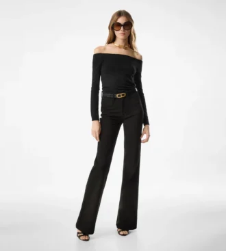 Top in maglia a maniche lunghe con spalle scoperte
