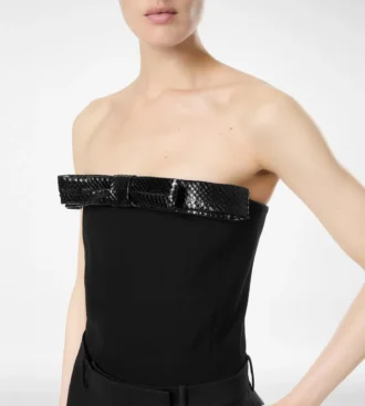 Top senza spalline con fiocco