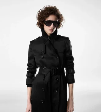 Trench con sottocollo in pelle