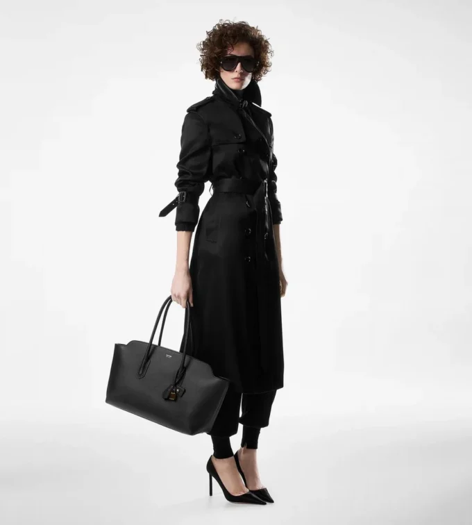 Trench con sottocollo in pelle Trench con sottocollo in pelle