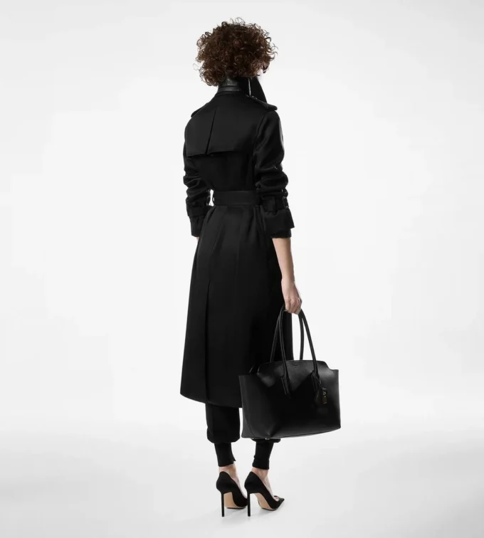Trench con sottocollo in pelle Trench con sottocollo in pelle