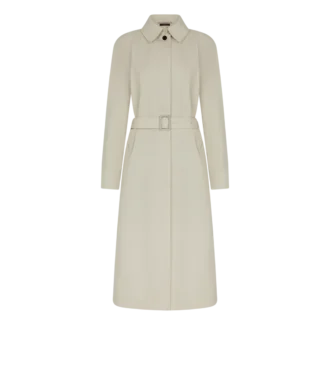 Trench in gabardine di cotone e seta