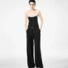 Tuta con canotta in doppio georgette elasticizzato