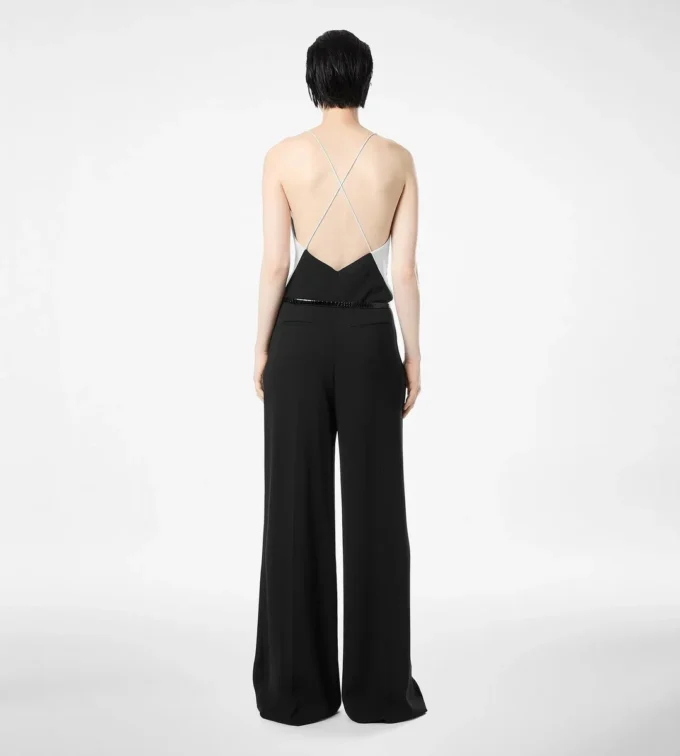 Tuta con canotta in doppio georgette elasticizzato