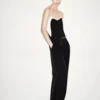 Tuta con canotta in doppio georgette elasticizzato