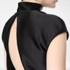 Tuta corta in doppia seta duchesse con cut-out